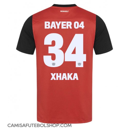 Camisa de time de futebol Bayer Leverkusen Granit Xhaka #34 Replicas 1º Equipamento 2024-25 Manga Curta